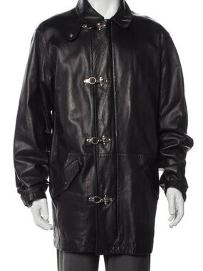 Lauren Ralph Lauren Purple label lambskin fisherman hook Leather Jacket